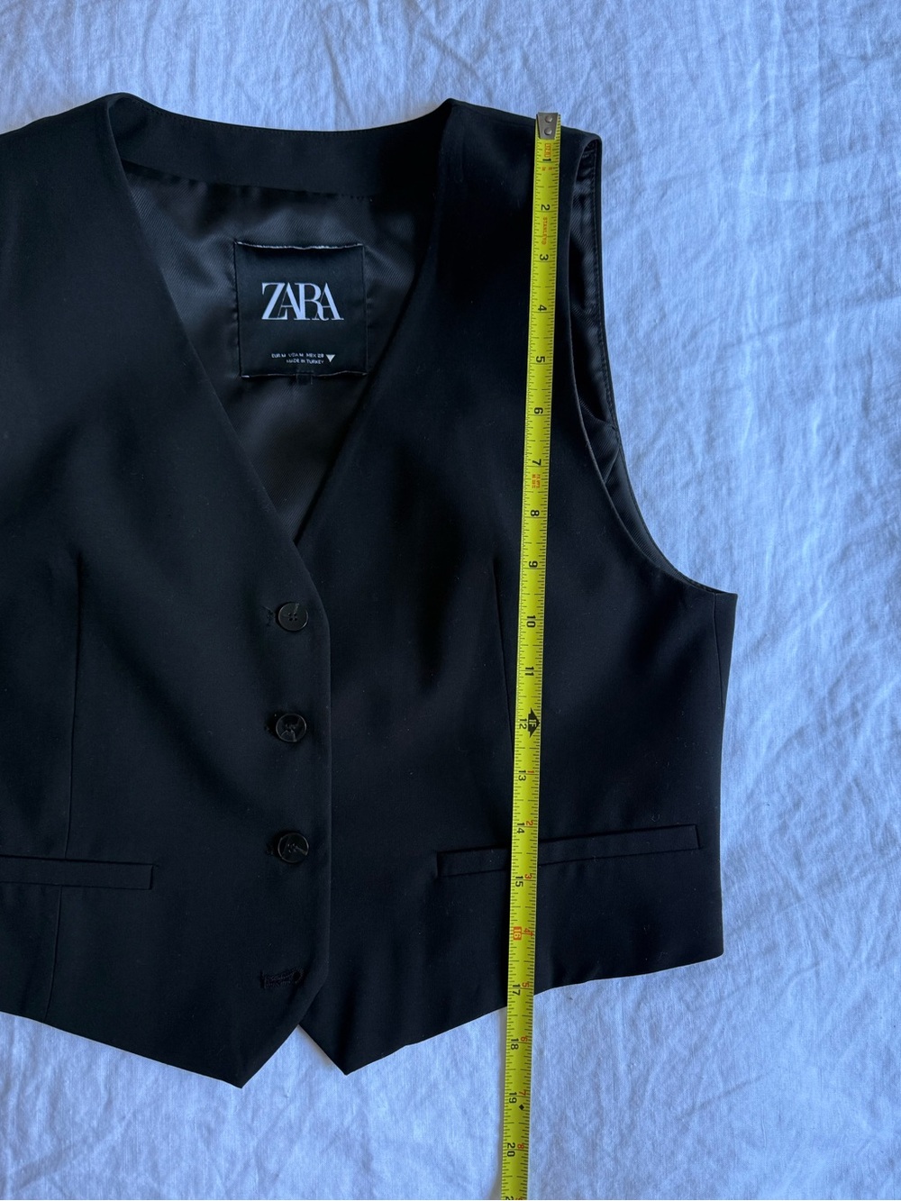 ZARA Black Button-Front Vest - Picture 5 of 6